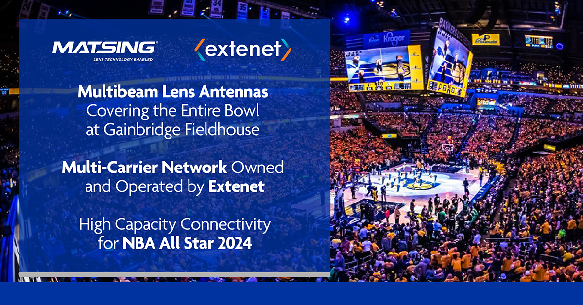 MatSing Lens Antennas Deployed in Extenet’s Network at Gainbridge Fieldhouse Ahead of 2024 NBA All-Star Game